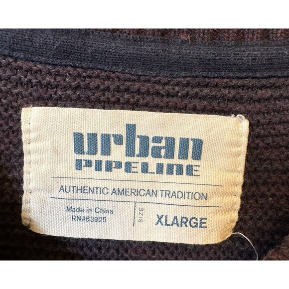 Urban Pipeline Sweater Size XL Crewneck Cotton Dark Purple Burgundy Black‎ - Picture 5 of 8